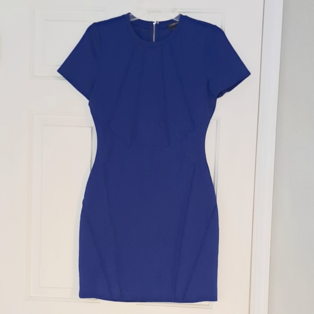 Express blue fitted dress.  Size 6.